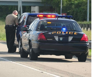Car pulled over by police